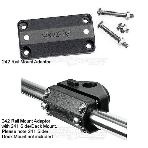 SCOTTY 242 RAIL MOUNT ADAPTOR BLACK