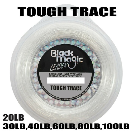 Black Magic Tough Trace Monofilament Fishing Leader - Choose Lb