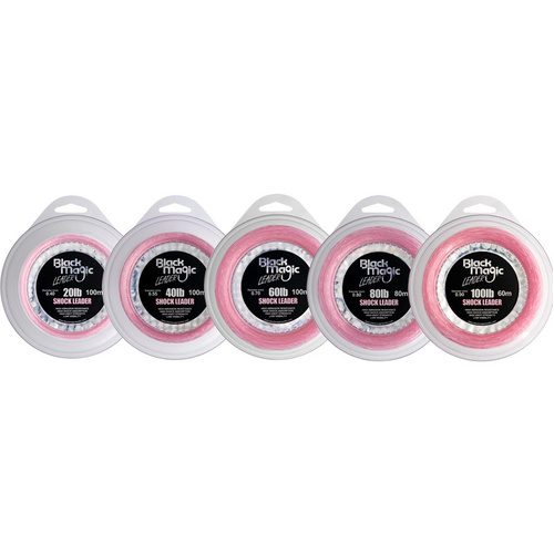 Black Magic Pink Shock Monofilament Fishing Leader - Choose Lb