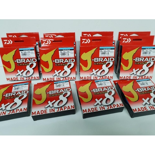 Daiwa J Braid Grand x8 300 yds Island Blue Braid Fishing Line - Choose Lb