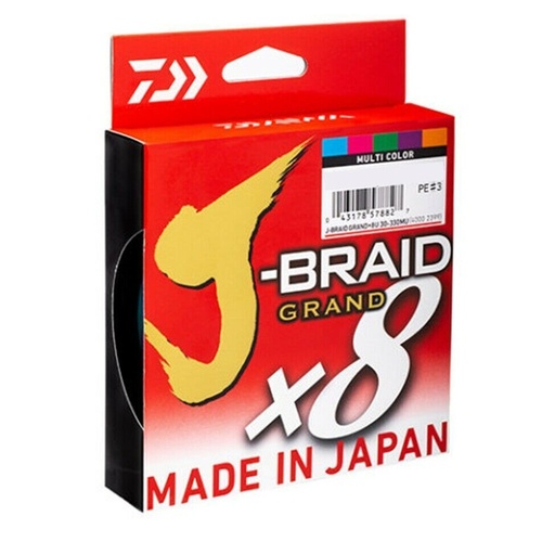 Daiwa J Braid Grand x8 150m Multi Colour Braid Fishing Line - Choose Lb 