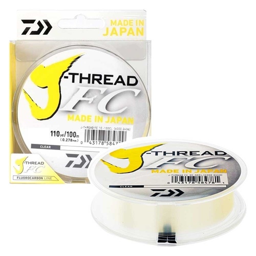Daiwa J-Thread 100m Fluorocarbon Fishing Leader J Thread - Choose Lb