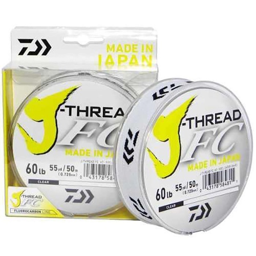 Daiwa J Thread Fluorocarbon Fishing Leader 50m J-Thread - Choose Lb Test