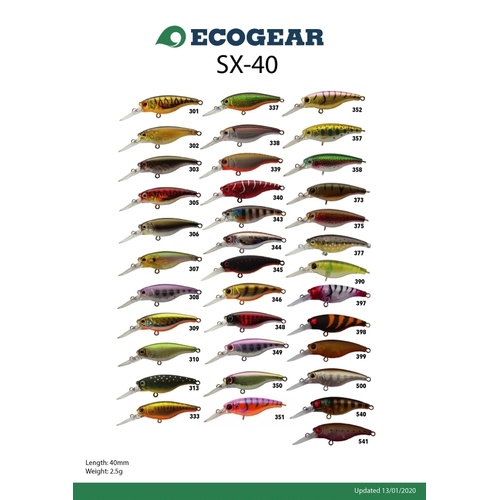 Ecogear SX40 F Hard Body Fishing Lure - Choose Colour