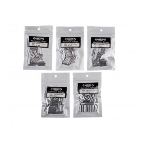 Hook'Em Aluminium Fishing Crimp 40 Pack - Choose Size
