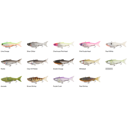 Samaki Vibelicious Thumper Tail 100mm Vibe Fishing Lure - Choose Colour