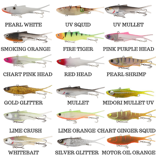 Samaki Vibelicious Fork Tail Soft Vibe 100 mm Fishing Lure - Choose Colour
