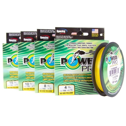 Power Pro Hi-vis Yellow Braided Fishing Line 150 Yards PowerPro