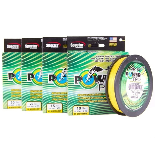 Power Pro Hi-Vis Yellow 300 Yard Braid Fishing Line - Choose Lb