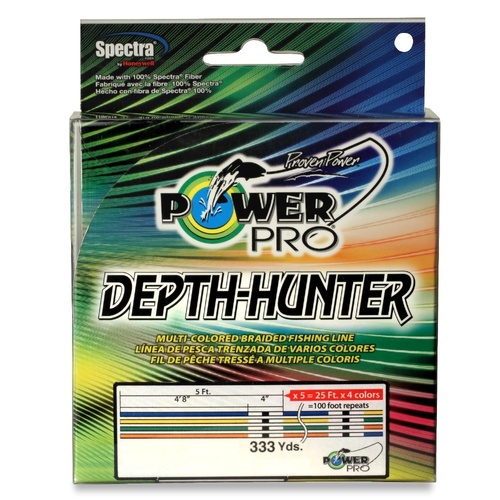 Power Pro 333 yards Depth Hunter Multi Colour Braid Fishing Line - Choose Lb