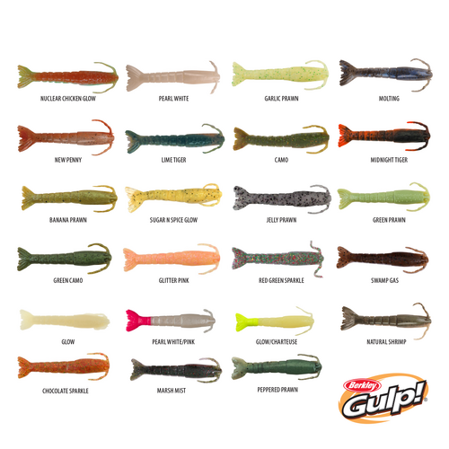 Berkley Gulp 2" Shrimp Soft Plastic Fishing Lure  - Choose Colour