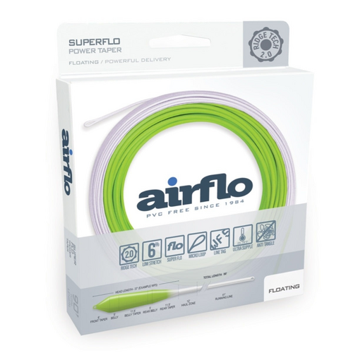 Airflo Superflo Ridge 2.0 Power Taper Chartreuse White Floating Fly Fishing Line - Choose Weight