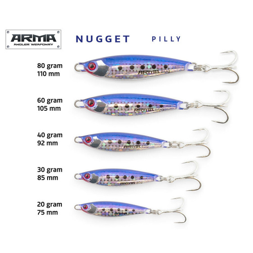 Arma Nugget Pilly Metal Casting Fishiing Jig - Choose Weight