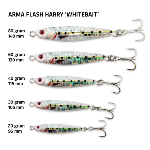 Arma Flash Harry Whitebait Metal Casting Fishing Jig - Choose Weight