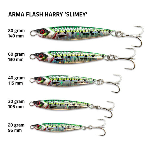 Arma Flash Harry Slimey Colour Metal Casting Fishing Jig - Choose Weight