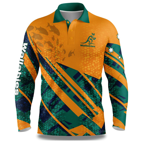 Australia Wallabies Offshore Fishing Shirt Ruby Union Football By Ashtabula