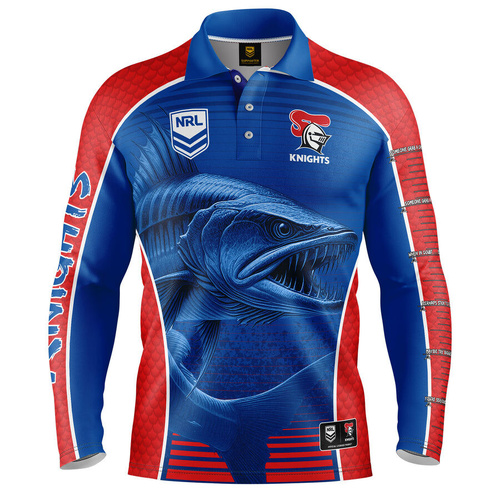 Newcastle Knights Barracuda Fishing Shirt Ruby Union Football By Ashtabula