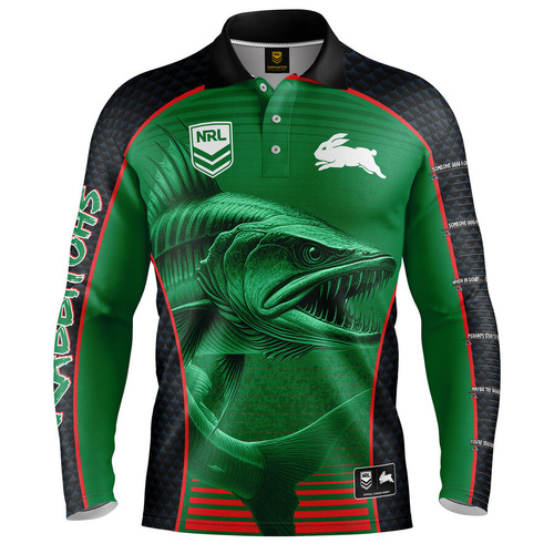 South Sydney Rabbitohs Barracuda Fishing Shirt Ruby Union Football By Ashtabula
