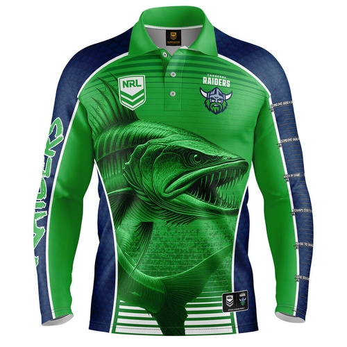 Canberra Raiders Barracuda Fishing Shirt Ruby Union Football By Ashtabula