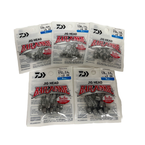 Daiwa 2023 BaitJunkie Finesse Fishing Jighead Bait Junkie Jigheads Bait Junkie - Choose Weight &amp; Size
