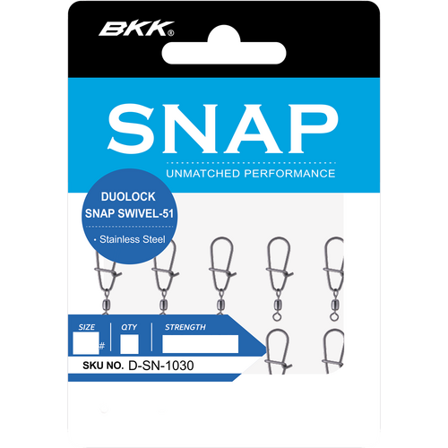 BKK 51 Heavy Duty Duolock Fishing Snap With Swivel - Choose Size