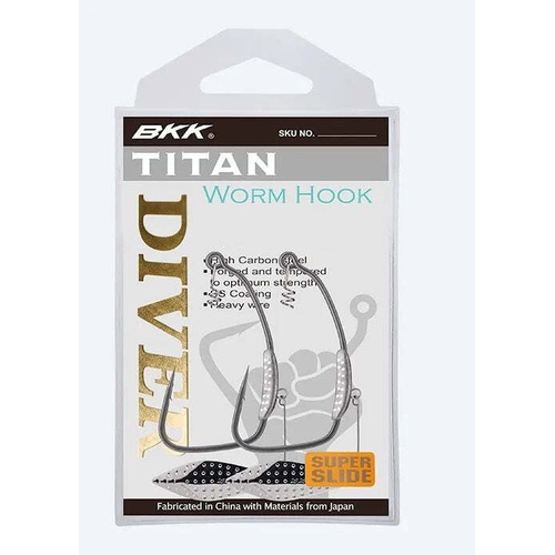 BKK Titan Diver Weighted Weeless Worm Fishing Hook - Choose Size