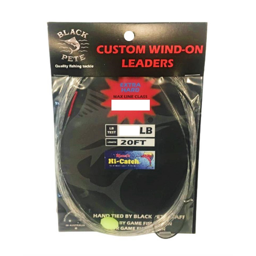 Black Pete Wind On Leader With Jap Snap 20ft - Choose Lb Tested