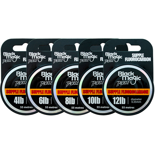 Black Magic Supple Fluorocarbon Fishing Tippet Leader - Choose Lb