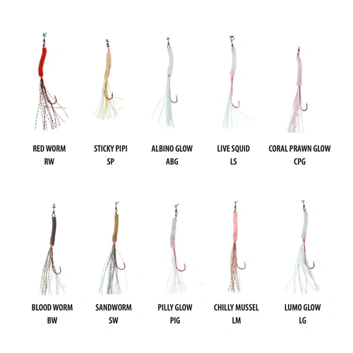 Vexed Bottom Worm Long Shank Assist Fishing Hook Size 10 - Choose Colour