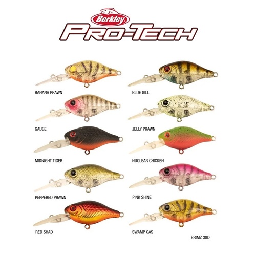 Berkley 2021 Pro-Tech Brimz 38mm Deep Floating Hard Body Fishing Lure - Choose Colour