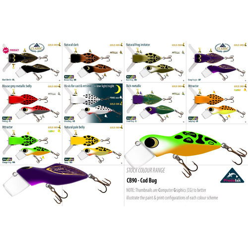 Predatek CB90 Cod Bug Clear Bib 90mm 31g Floating Fishing Lure - Choose Colour