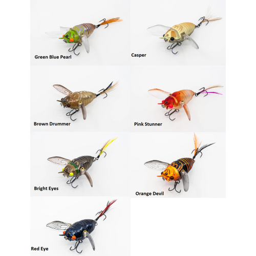 Chasebaits Ripple Cicada 43mm Soft Plastic Topwater Fishing Lure - Choose Colour