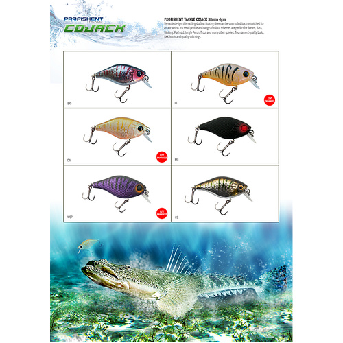 Profishent Cojack 38mm Crankbait Fishing Lure - Choose Colour