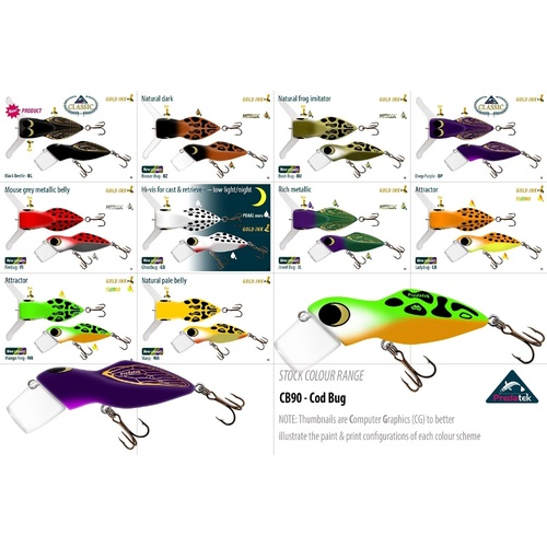 Predatek CR90 Cod Bug 'R Clear Bib 90mm 30g Floating Fishing Lure - Choose Colour