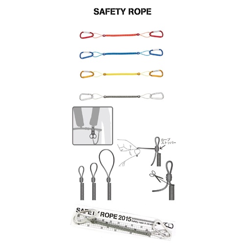 Daiichi Seiko 2015 Fishing Safety Rope With Carabiner Size M - Choose Colour