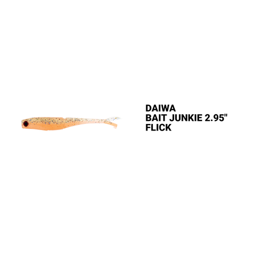 Daiwa 2023 BaitJunkie Flick 2.95" Soft Plastic Fishing Lure Bait Junkie - Choose Colour