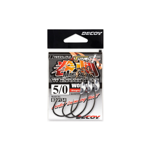 Decoy Worm 130 Maki Sasu Weighted Fishing Hook - Choose Weight &amp; Hook Size
