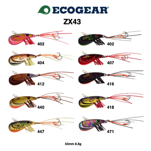 Ecogear Tourn't Bream Sp Blade ZX-43 8.8g Shrimp Blade Fishing Lure - Choose Colour