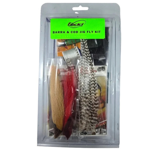 EJ Todd Barra &amp; Cod Fly Fishing Lure Jig Tying Kit - Choose Feather Colour