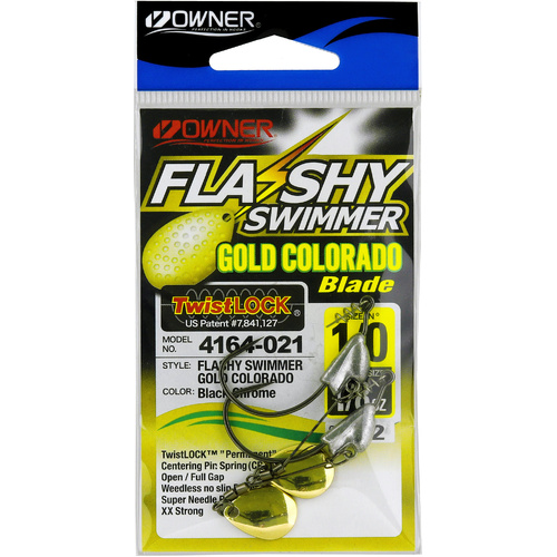 Owner Flashy Swimmer Fishing Hook 4164 (Gold Colorado Blade) - Choose Weight Size