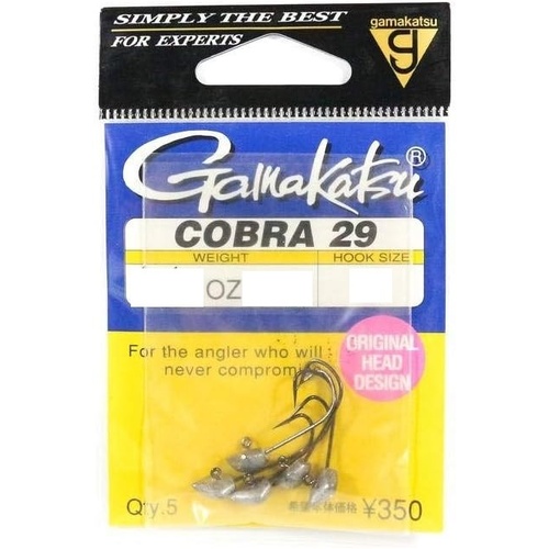 Gamakatsu Cobra 29 Ultra Light Fishing Jig Head - Choose Weight &amp; Hook Size