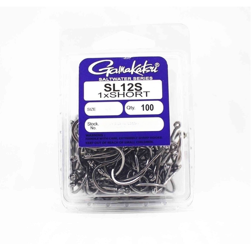 Gamakatsu SL12S Big Game Tin Plated Fishing Hook Bulk 100 Pack - Choose Size