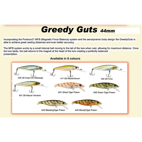 Pontoon 21 Greedy Guts 44SP MDR Hard Body Fishing Lure - Choose Colour