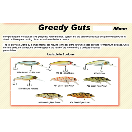 Pontoon 21 Greedy Guts 55SP MDR Hard Body Fishing Lure - Choose Colour