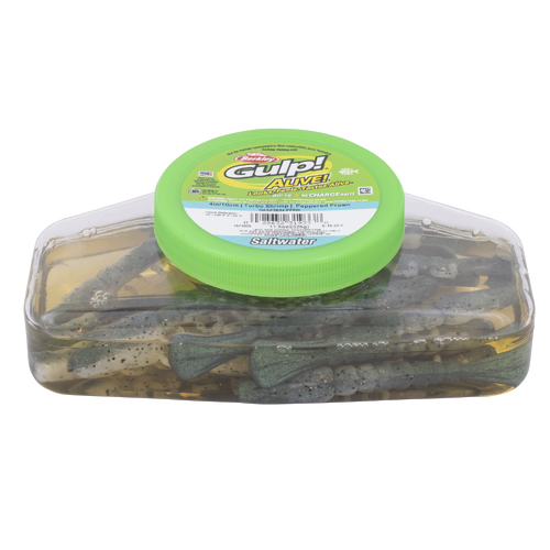 Berkley Gulp Alive 2022 Turbo Shrimp 4" Soft Plastic Fishing Lure Tub - Choose Colour