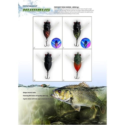 Profishent 40mm Humbug Cicada Fishing Lure 6g - Choose Colour
