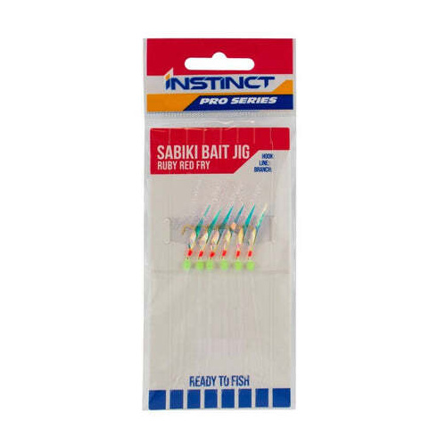 Instinct Pro Sabiki Ruby Red Fry Bait Fishing Jig - Choose Size