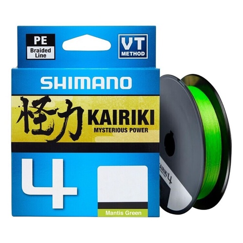 Shimano 2024 Kairiki x4 150m Mantis Green Braid Fishing Line - Choose Lb