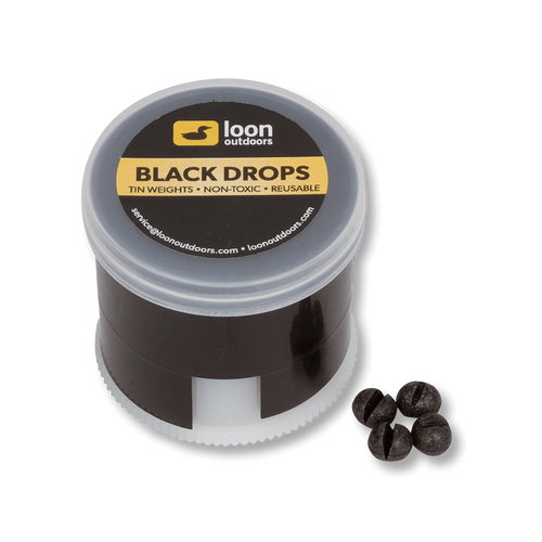 Loon Outdoors Black Drops Split Shot Fishing Sinker Twist Pot - Choose Size