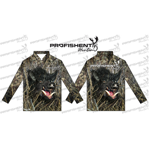 Profishent Sublimated Long Sleeved Black Pig Camo Shirt - Choose Size